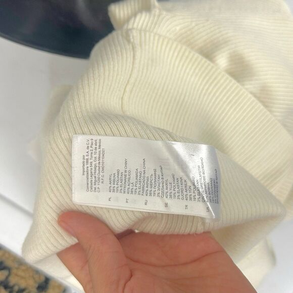 Sandro Women's Size 1 Temps Ribbed Sweater Ivory US S - Picture 9 of 11